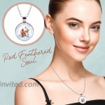 Lola Bella Gifts Cardinals Appear When Angels are Near Circular Medallion Memorial Necklace with Red Feathered Soul Poem Card Box Grief Sympathy Gift