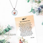 Lola Bella Gifts Cardinals Appear When Angels are Near Circular Medallion Memorial Necklace with Red Feathered Soul Poem Card Box Grief Sympathy Gift