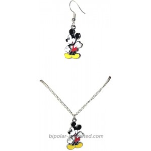 LTI Porter Gallery USA Mickey Mouse 16 Necklace & Earrings Set Gift Boxed with Ornate Organza Gift Bag!