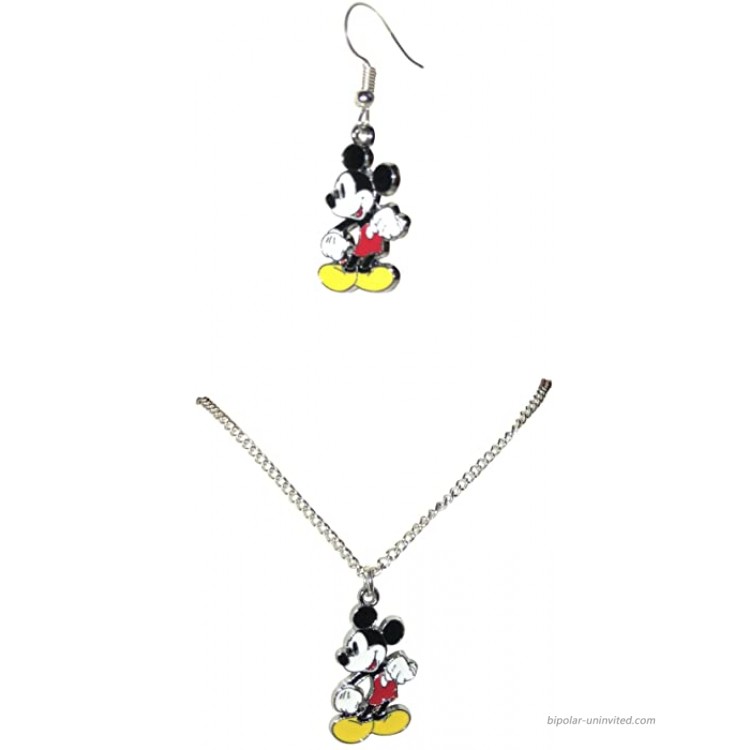 LTI Porter Gallery USA Mickey Mouse 16 Necklace & Earrings Set Gift Boxed with Ornate Organza Gift Bag!