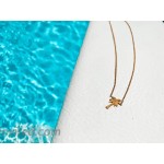 Palm Tree Necklace and Bracelet Set | Dainty Necklace and Bracelet | Gold Beach Jewelry Set | 9-inch Bracelet & 18-inch Necklace