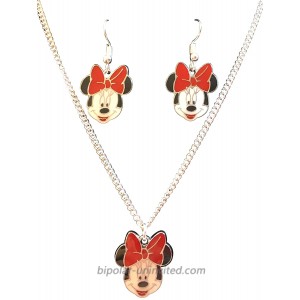 Porter Gallery USA Minnie Mouse Inspired Charm 16 Necklace & Earrings Set Gift Boxed