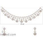 TARINIKA Floral Nakshatra CZ Necklace Set for Women and Girl White