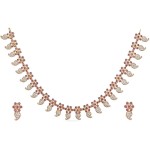 Tarinika Koena Gold-Plated Indian Jewelry Set with Necklace and Earrings - White Red
