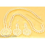 TouchstonePadmavati Collection Indian Bollywood Kundan Polki Look Grand Designer Wedding Jewelry Necklace Set In Gold Tone For Women.