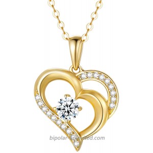 14K Solid Gold Heart Necklace Jewelry for Women Dainty Real Gold Double Love Hearts Pendant Necklace Delicate Love Jewelry Gift for Mom Wife Girls 16-18 inch