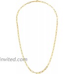 14k Yellow Gold Paperclip Chain Necklace 3mm 18