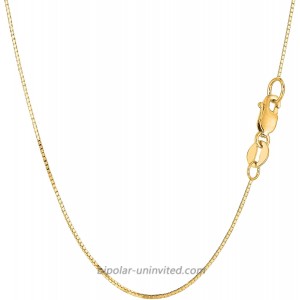 14k Yellow Solid Gold Mirror Box Chain Necklace 0.7mm 24 Chain Necklaces