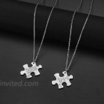 2PCS Best Friends Necklaces for 2 - Side by Side Or Miles Apart BFF Friendship Matching Puzzle Necklace Set Long Distance Friendship Gifts for Women Teen Girls