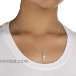 925 Italy Sterling Silver Small Italian Horn Pendant with an 18 Inch Link Neclace I-1222