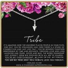 A Charmed Impression Tribe Necklace • Unique Friendship Gifts • Sterling Silver Arrowhead Necklace • Tribe Gift Sister Necklaces for 2 3 4 • Gift for Best Friends • Arrow Necklace • You are My Person