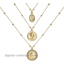 ACC PLANET Coin Necklace 18K Gold Plated Vintage Medallion Coin Pendant Mother's Day Special Jewelry Gifts Gold Layered Necklaces for Women Mom