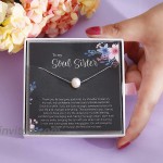 ALoveSoul Soul Sister Necklace - Sterling Silver Single Pearl Necklaces for Her BFF Long Distance Friends Forever Friendship Gift
