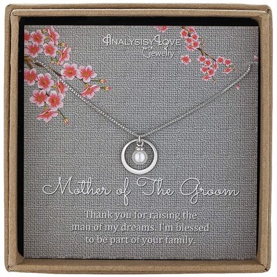 AnalysisyLove Mother of The Groom Gifts - Sterling Silver Necklace for Mother in Law Mothers Day Jewelry Birthday Gifts