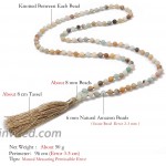 BALIBALI 6MM Mala Beads Necklace Natural Stone Meditation Statement Necklace Japa Yoga Rosary Prayer Charm Beaded Tassel Necklace
