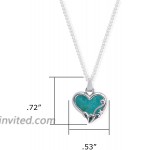 Boma Jewelry Sterling Silver Turquoise Heart Necklace 16 inches