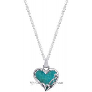 Boma Jewelry Sterling Silver Turquoise Heart Necklace 16 inches