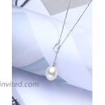 BOOSCA Single Pearl Necklace Jewelry for Women with 925 Sterling Silver Pendant Necklace Anniversary Birthday Gifts Empty Heart