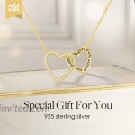 CDE Necklaces for Women Forever Love Between Mom Daughter Necklace 925 Sterling Silver Necklaces Heart Pendant Jewelry Birthday Mother's Day Gifts from Daughter