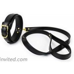 Choker Collar Leash PU Leather Neck Belt Necklace Choker with Leash Black