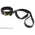 Choker Collar Leash PU Leather Neck Belt Necklace Choker with Leash Black