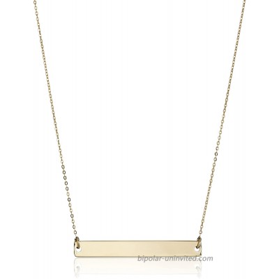  Collection 14k Yellow Gold Polished Bar Chain Necklace 17
