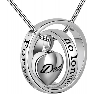 Cring Coco Womens&Mens No longer by my side forever in my heart carved locket cremation Urn necklace for mom & dad Dad