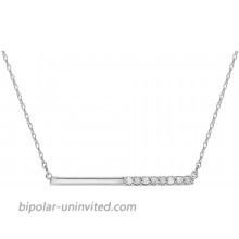 Diamond Bar Necklace for Women Horizontal Bar with Diamonds Halfway in 10k White Gold 1 10ct I-J Color I3 Clarity 17 inch by Keepsake