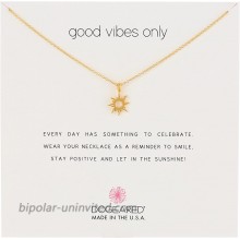 Dogeared Reminders- Good Vibes Only Gold Dipped Sun Charm Necklace 16 w 2 Extender