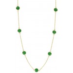Effy 14K Yellow Gold Jade Bead Station Necklace 6.5 TCW
