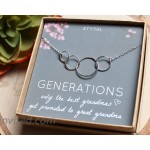EFYTAL Generations Necklace for Great Grandma Sterling Silver Four Circle gift 4 Great Grandmother Jewelry
