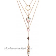 Exquisite Sequins Multilayer Pendant Necklace Multi-layer Bar Pendant Necklace Long Choker Necklace for Women Lady Girl （5）
