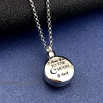 Family Tree of Life Cremation Jewelry I Love You to the Moon and Back Urn Necklaces for Ashes Keepsake Holder Memorial Necklace Pendant