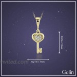 Gelin 14k Real Gold Heart Key Necklace for Women with Cubic Zirconia 18 Inc