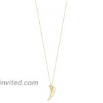 GELIN Angel Wing Pendant Necklace with Genuine Diamond in 14k Yellow Gold Dainty Jewelry for Women