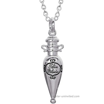 HARRY POTTER Silver Plated Felix Felicis Potion in The Bottle Pendant Necklace 18” Chain
