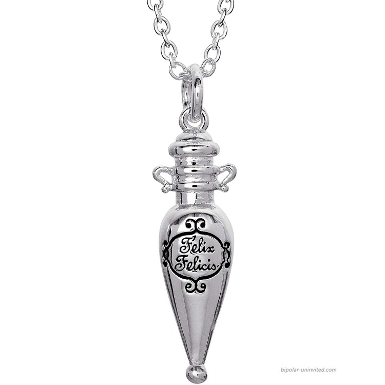 HARRY POTTER Silver Plated Felix Felicis Potion in The Bottle Pendant Necklace 18” Chain