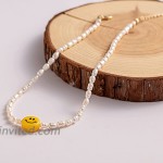 huiphong Smiley Face Beads Pearl Necklace Irregular Pearls Smiley Colorful Beaded Cute Y2k Necklace for Women Girls…