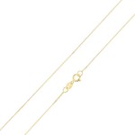 Ioka - 14K Yellow Solid Gold 0.5mm Box Chain Necklace with Spring Ring Clasp - 22
