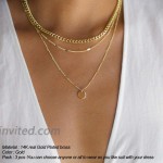 Layered Necklaces for Women Dainty 3 Layered Triple Necklace for Womens Layering Circle Necklace 14K Gold Plated Layered Disc Necklace Gold Layered Chain Necklace for Women Stacklable Necklace Set