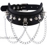 Leather Choker Collar For Women Sexy Soft PU Leather Choker Necklace Black silver