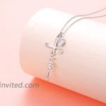 LINLIN FINE JEWELRY Cross Necklace 925 Sterling Silver Infinity Love of God Heart CZ Faith Cross Pendant Necklace Christian Gift for Women Teens