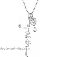 LINLIN FINE JEWELRY Cross Necklace 925 Sterling Silver Infinity Love of God Heart CZ Faith Cross Pendant Necklace Christian Gift for Women Teens