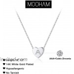M MOOHAM Initial Necklace for Girls Dainty Silver Letter A Initial Heart Necklace for Women Girls Mother’s Valentines Day Girls Gifts Toddler Necklace Kids Jewelry Teen Girls