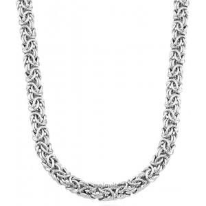 Miabella 925 Sterling Silver Italian Byzantine Chain Necklace for Women 16 18 20 Inch Handmade in Italy 20 Inches