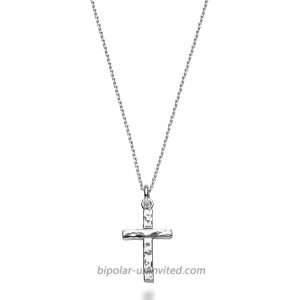 Miabella 925 Sterling Silver Italian Solid Hammered Cross Pendant Necklace 18 Inch Chain Made in Italy sterling-silver