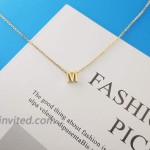 MOMOL Tiny Initial Necklace 18K Gold Plated Stainless Steel Initial Necklace Dainty Personalized Letter M Necklace Minimalist Delicate Small Monogram Name Necklace for Women Girls