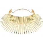 Mrotrida Women's Big African Necklace Indian Style Bending Alloy Big Thorn Statement Collar Choker Gold