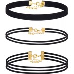 Mudder Velvet Chokers Necklaces Set Classic Chokers for Women and Girls Black 3 Pieces