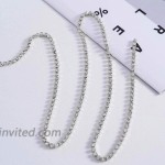 Nicute Rhinestone Long Necklace Chain Crystal Choker Necklaces Sexy Body Jewelry for Women and Girls Silver